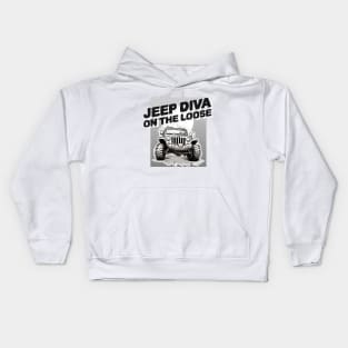 Jeep Diva on the loose! Kids Hoodie